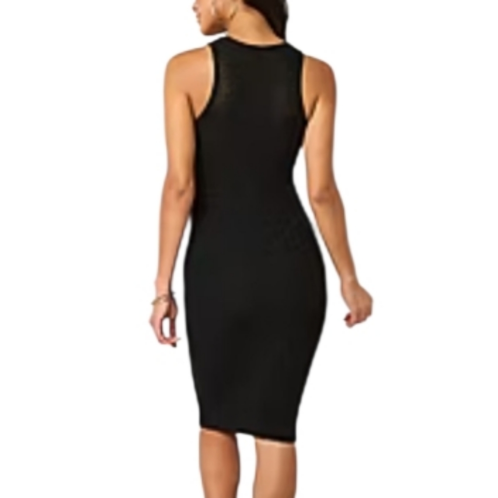 Bold Elements Women's Size Petite Small Dress Black Bodycon Knit Sleeveless